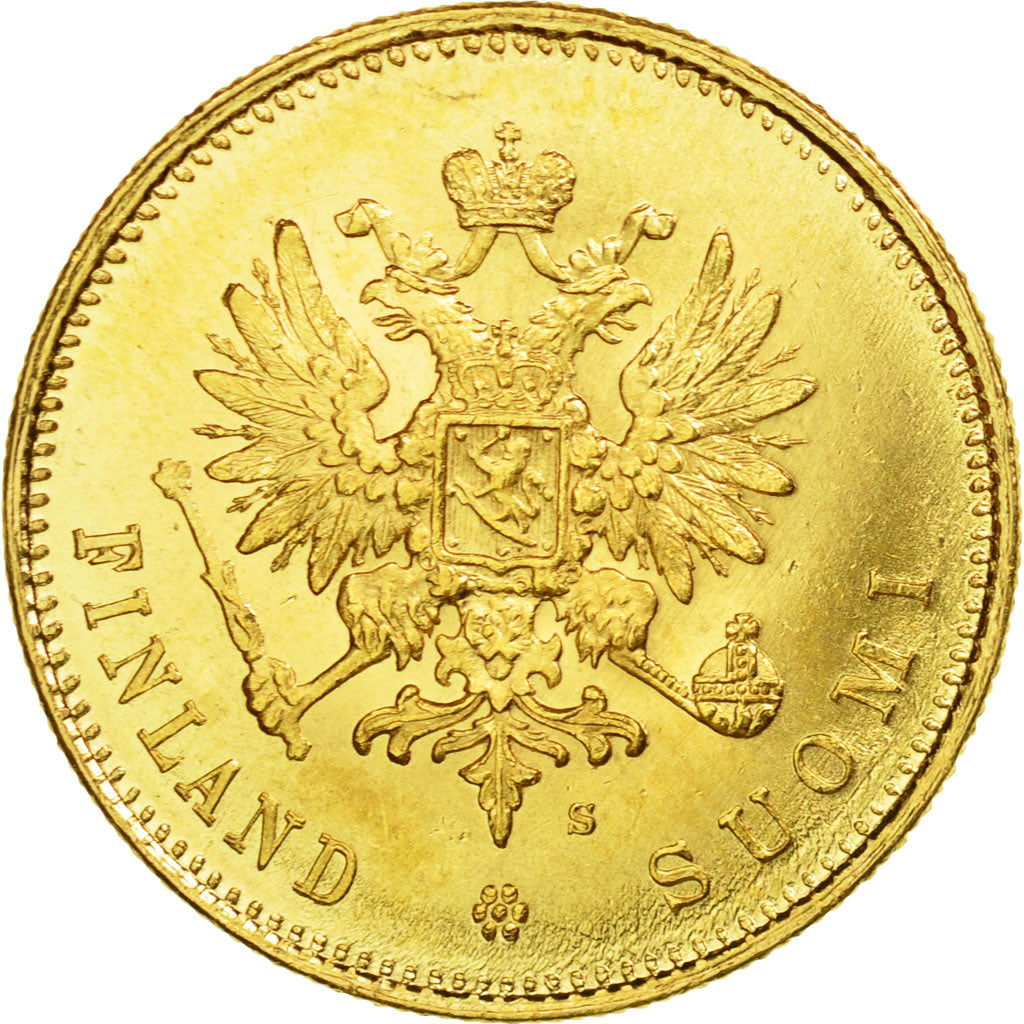 Coin, Finland, Nicholas II, 20 Markkaa, 1912, Helsinki, MS(63), Gold, KM:9.2