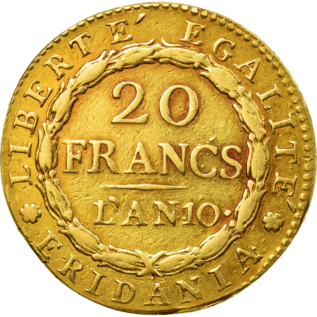 Coin, ITALIAN STATES, PIEDMONT REPUBLIC, 20 Francs, An 10, Marengo, EF(40-45)