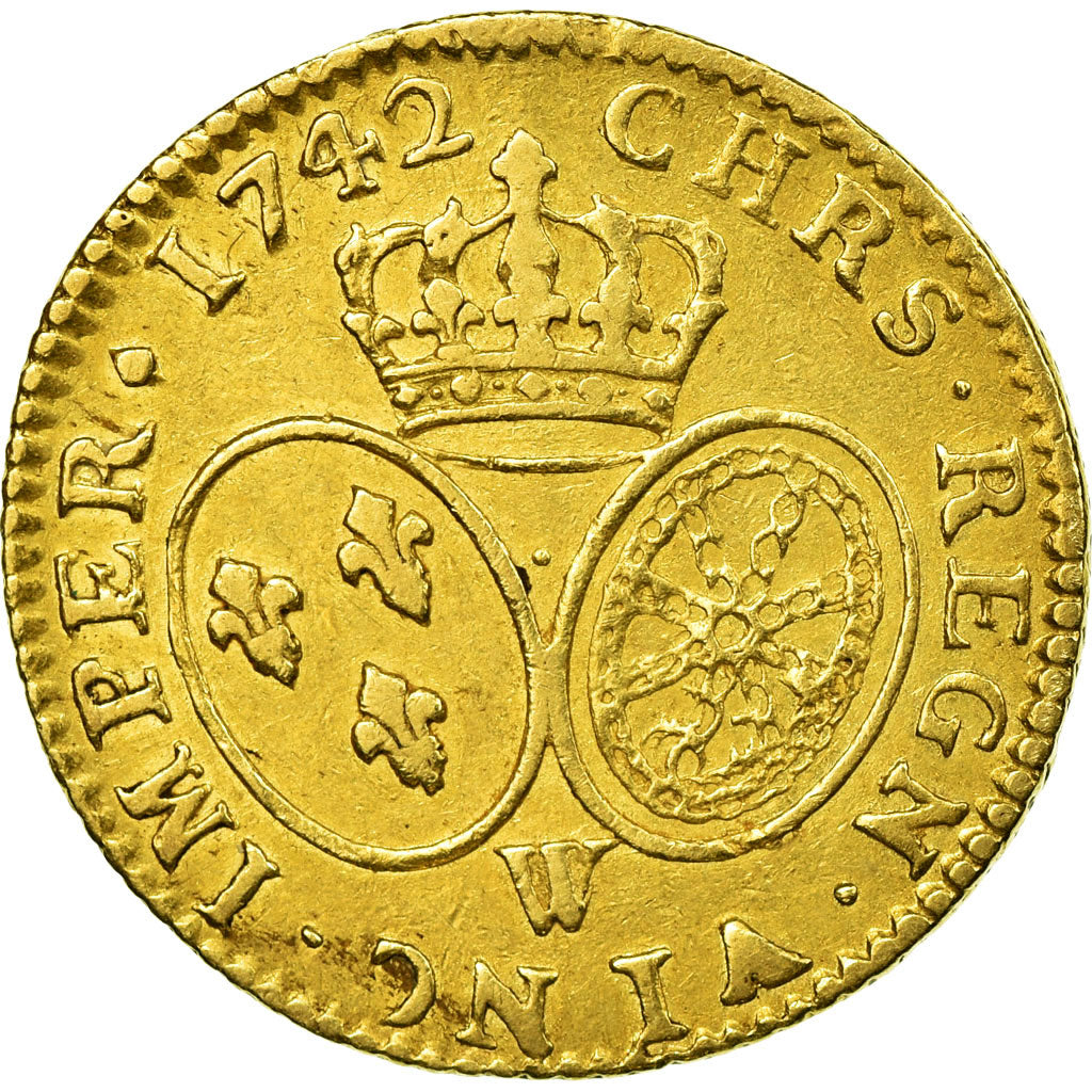 Coin, France, Louis XV, Louis d'or au bandeau, Louis d'Or, 1742, Lille