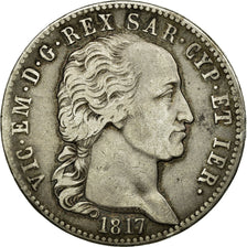 Münze, Italien Staaten, SARDINIA, Vittorio Emanuele I, 5 Lire, 1817, Torino