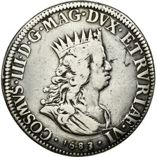 Munten, Italiaanse staten, LIVORNO, Tollero, 1683, FR+, Zilver, KM:16.4