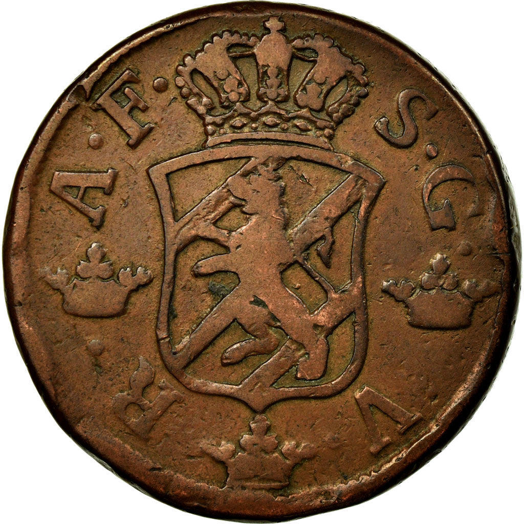 Moneda, Suecia, Adolf Frederick, 2 Ore, S.M., 1759, MBC, Cobre, KM:461