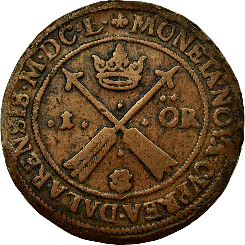 Coin, Sweden, Ore, 1650, Avesta, EF(40-45), Copper, KM:162.2