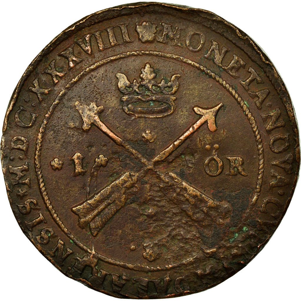 Coin, Sweden, Ore, 1638, Sater, VF(30-35), Copper, KM:161