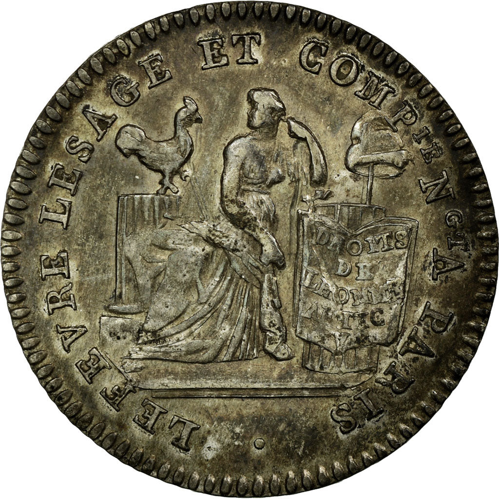 Münze, Frankreich, Lefevre Lesage, 10 Sols, 1792, SS, Silber, KM:Tn19