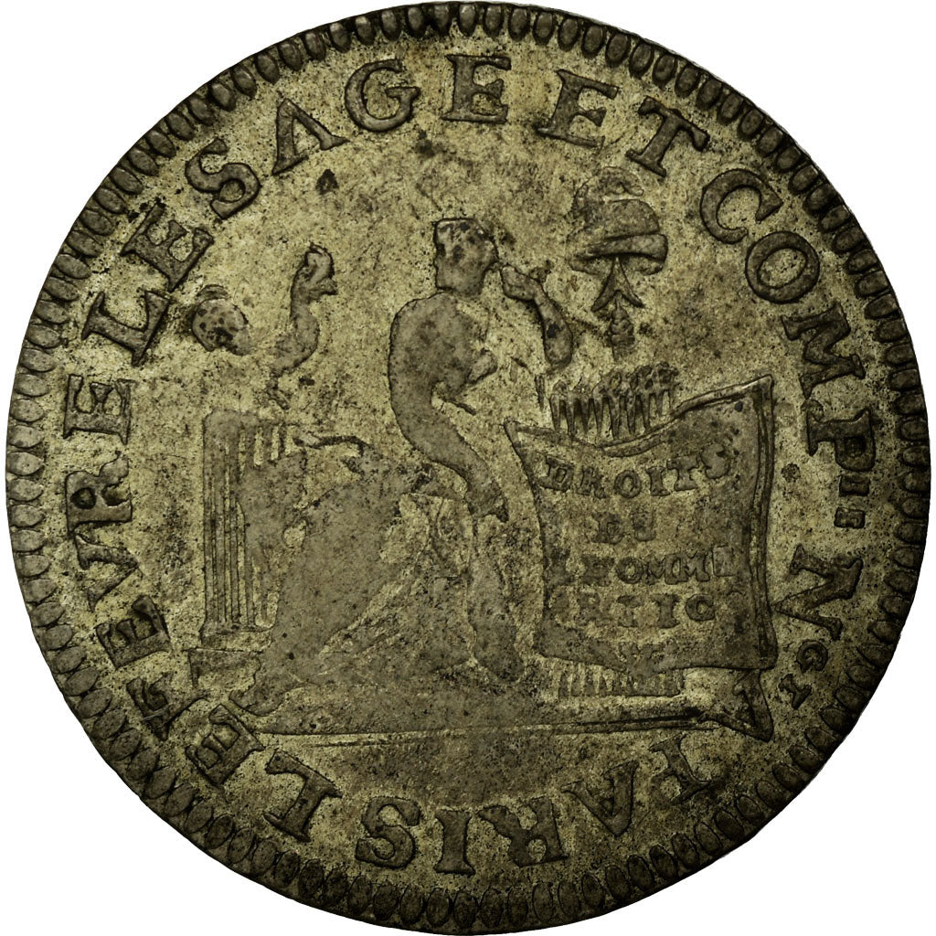 Monnaie, France, Lefevre Lesage, 20 Sols, 1792, TB, Argent, KM:Tn21