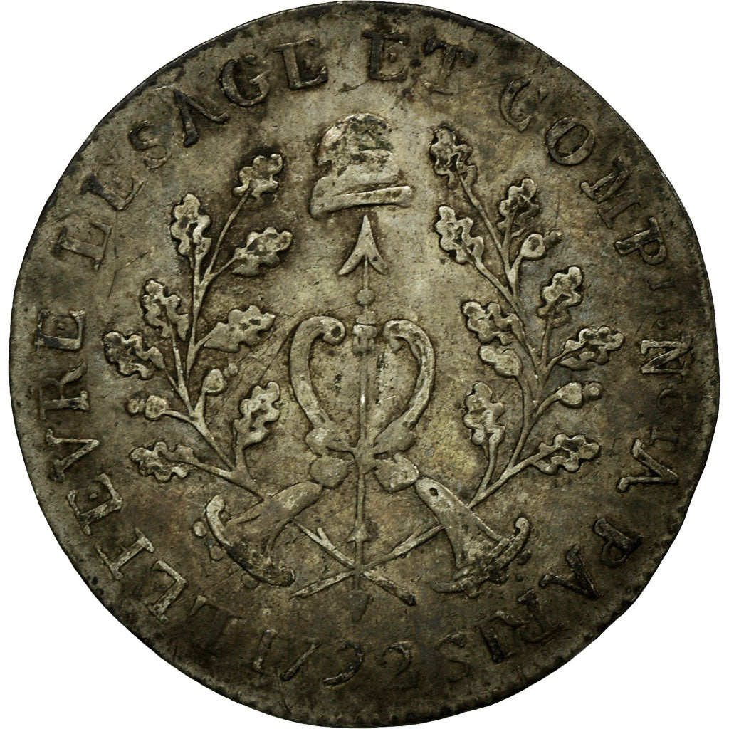Coin, France, Lefevre Lesage, 5 Sols, 1792, EF(40-45), Silver, KM:Tn16