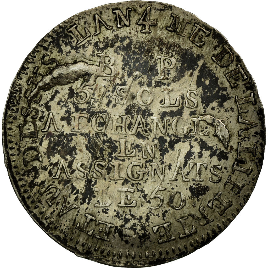Coin, France, Lefevre Lesage, 5 Sols, 1792, EF(40-45), Silver, KM:Tn17