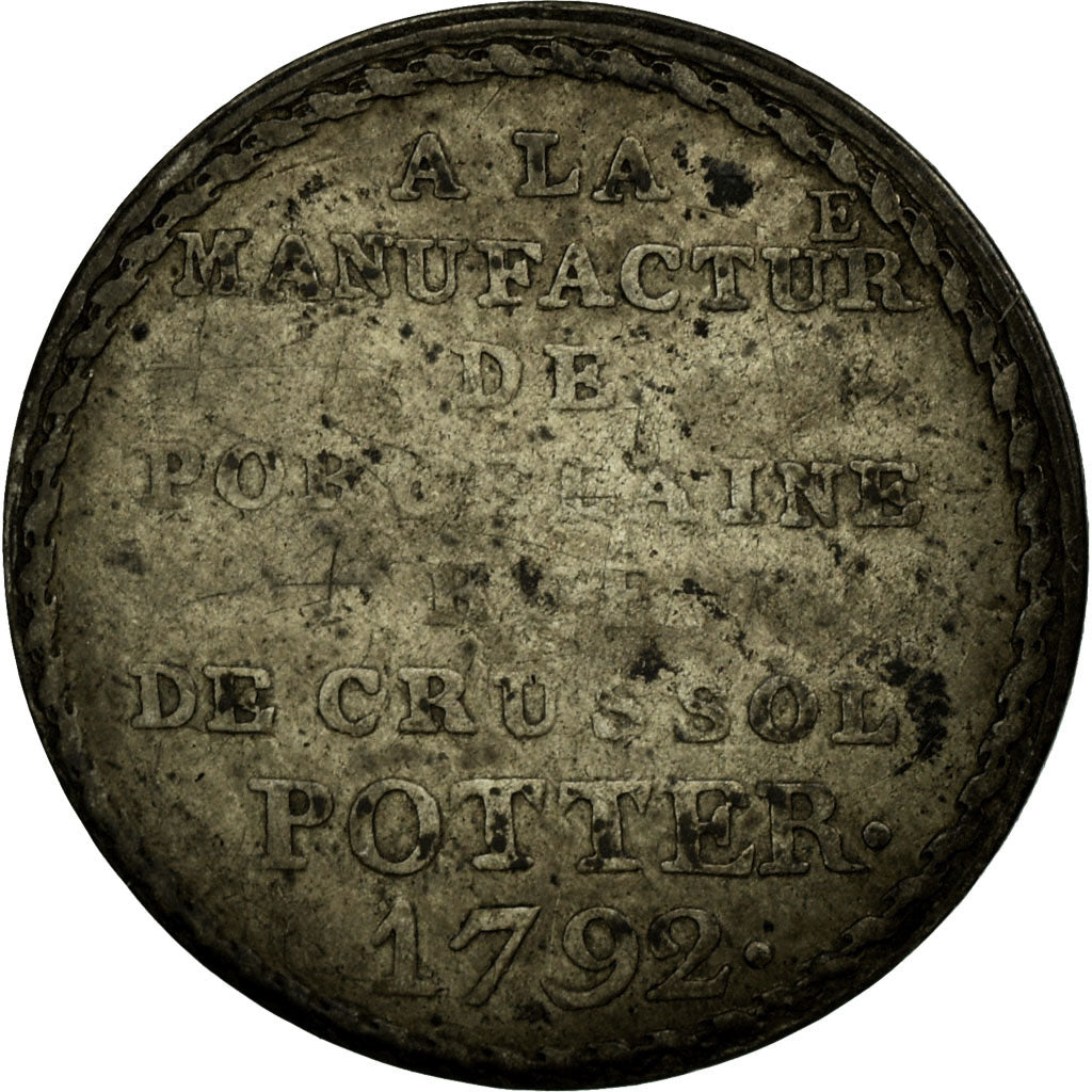 Moneta, Francja, Manufacture Potter, 5 Sols, 1792, VF(20-25), Srebro, Mazard:173