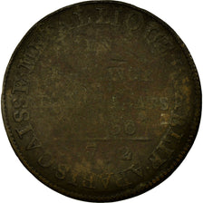 Moneta, Francja, Caisse métallique, 18 Deniers, 1792, F(12-15), Bilon, KM:Tn5