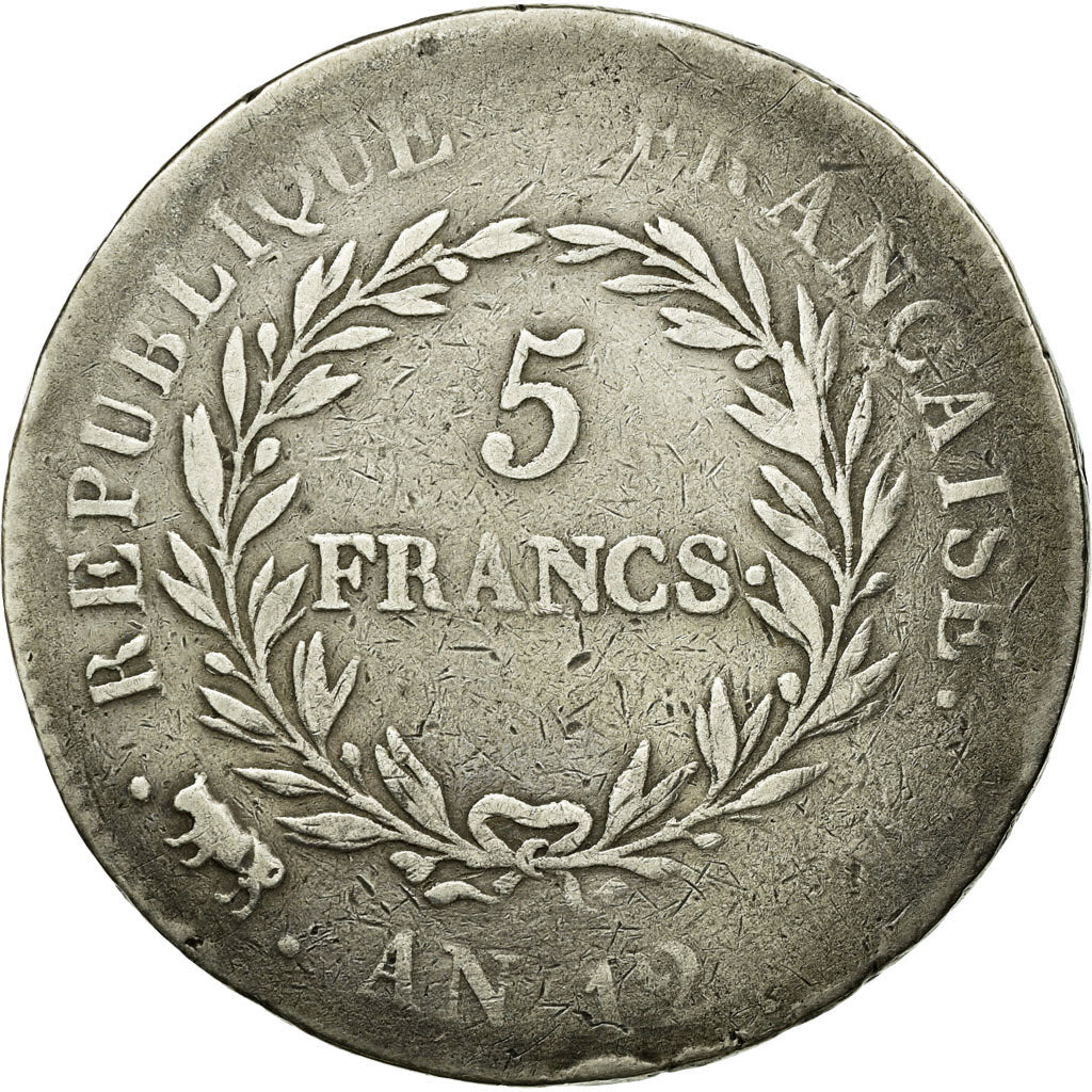 Moneta, Francja, Napoléon I, 5 Francs, An 12 (1804), Toulouse, VF(20-25)