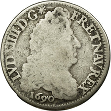 Coin, France, Louis XIV, 1/2 Écu aux 8 L, 1/2 Ecu, 1690, Paris, F(12-15)