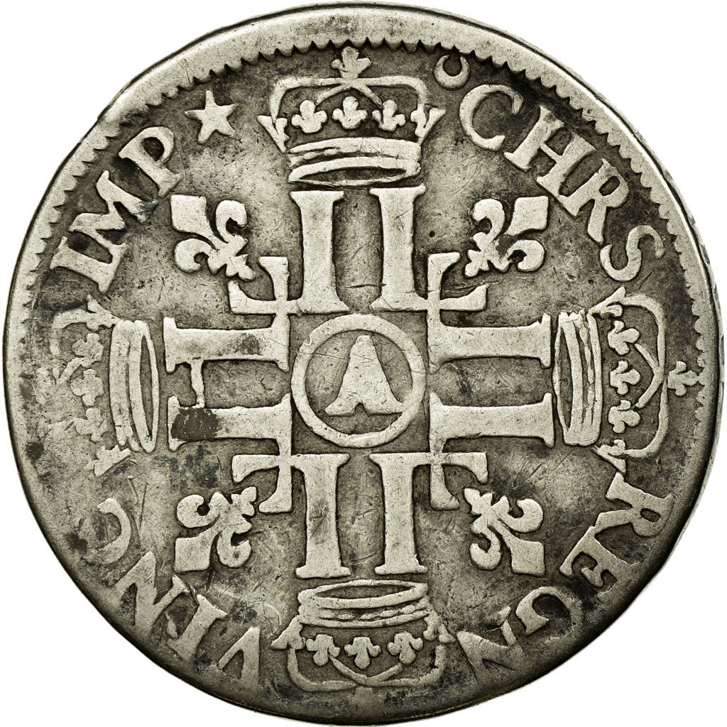 Coin, France, Louis XIV, 1/2 Écu aux 8 L, 1/2 Ecu, 1690, Paris, F(12-15)