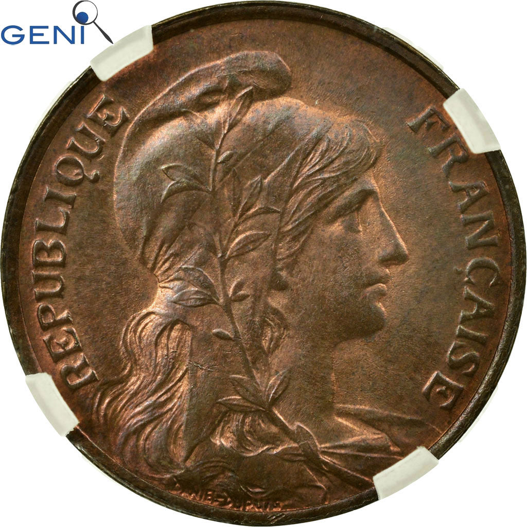 Coin, France, Dupuis, 5 Centimes, 1907, Paris, GENI, MS62BR, Bronze, KM:842