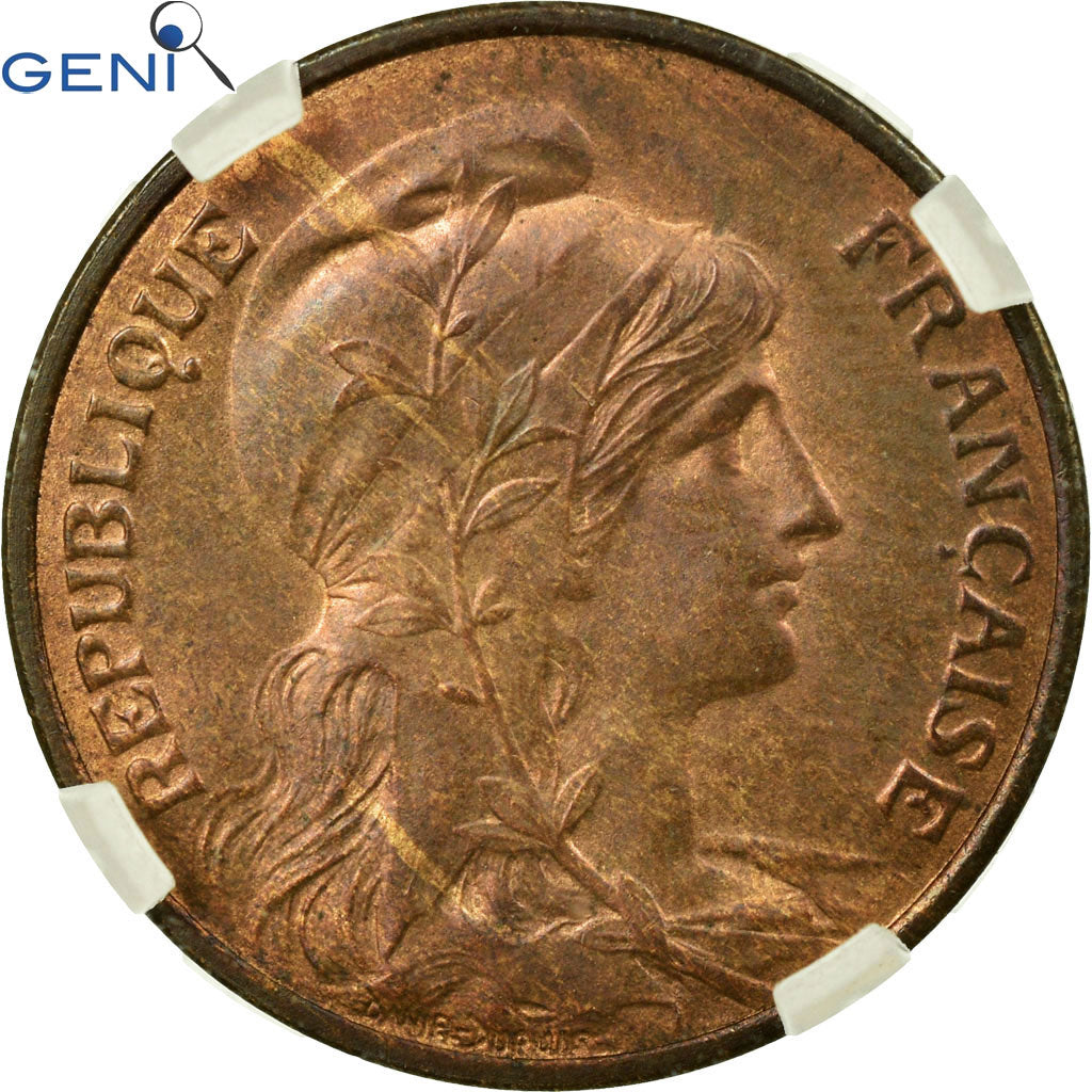 Munten, Frankrijk, Dupuis, 5 Centimes, 1910, Paris, GENI, MS63BR, Bronze