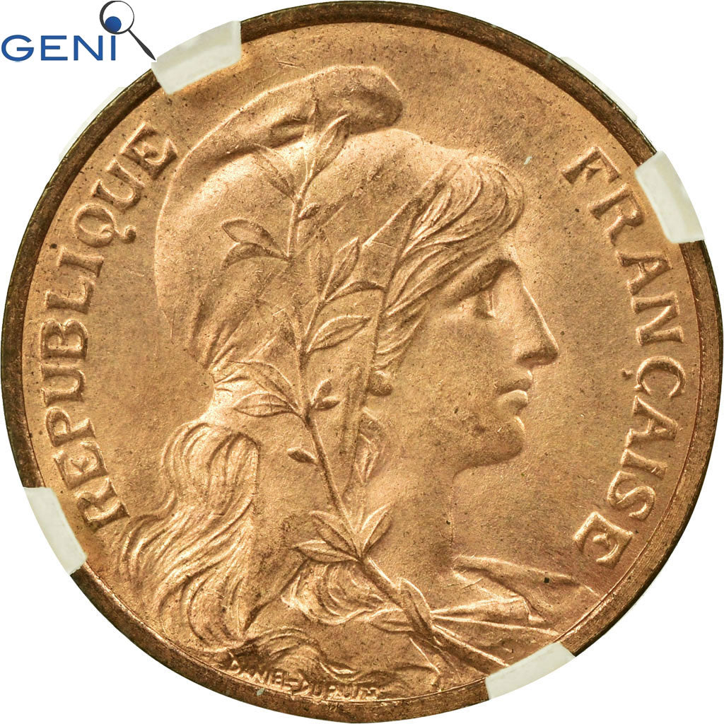 Coin, France, Dupuis, 5 Centimes, 1913, Paris, GENI, MS64RD, Bronze, KM:842
