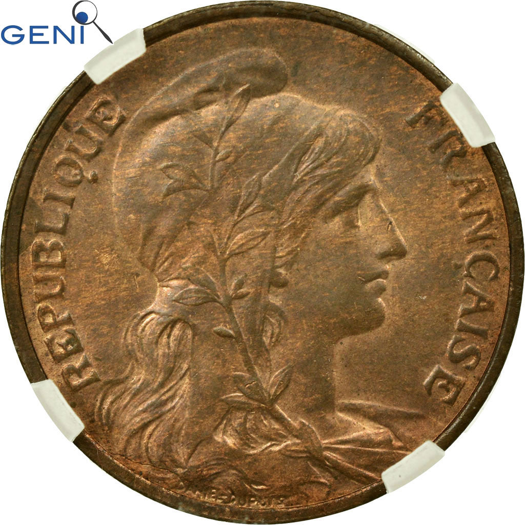 Coin, France, Dupuis, 5 Centimes, 1916, Paris, GENI, MS63RB, Bronze, KM:842
