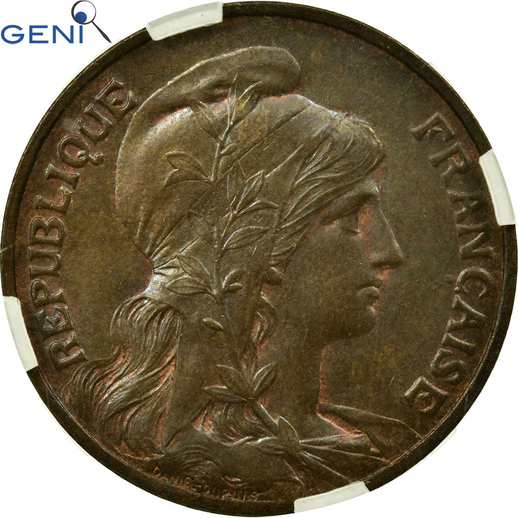 Moneda, Francia, Dupuis, 10 Centimes, 1908, Paris, GENI, MS64BR, Bronce, KM:843