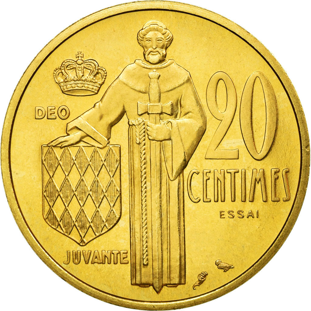 Coin, Monaco, Rainier III, 20 Centimes, 1962, Paris, ESSAI, MS(63), Gold, KM:E48