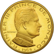 Coin, Monaco, Rainier III, 1/2 Franc, 1965, Paris, ESSAI, MS(63), Gold, KM:E54
