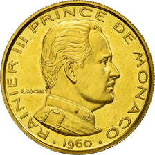 Coin, Monaco, Rainier III, Franc, 1960, Paris, ESSAI, MS(63), Gold, KM:E40