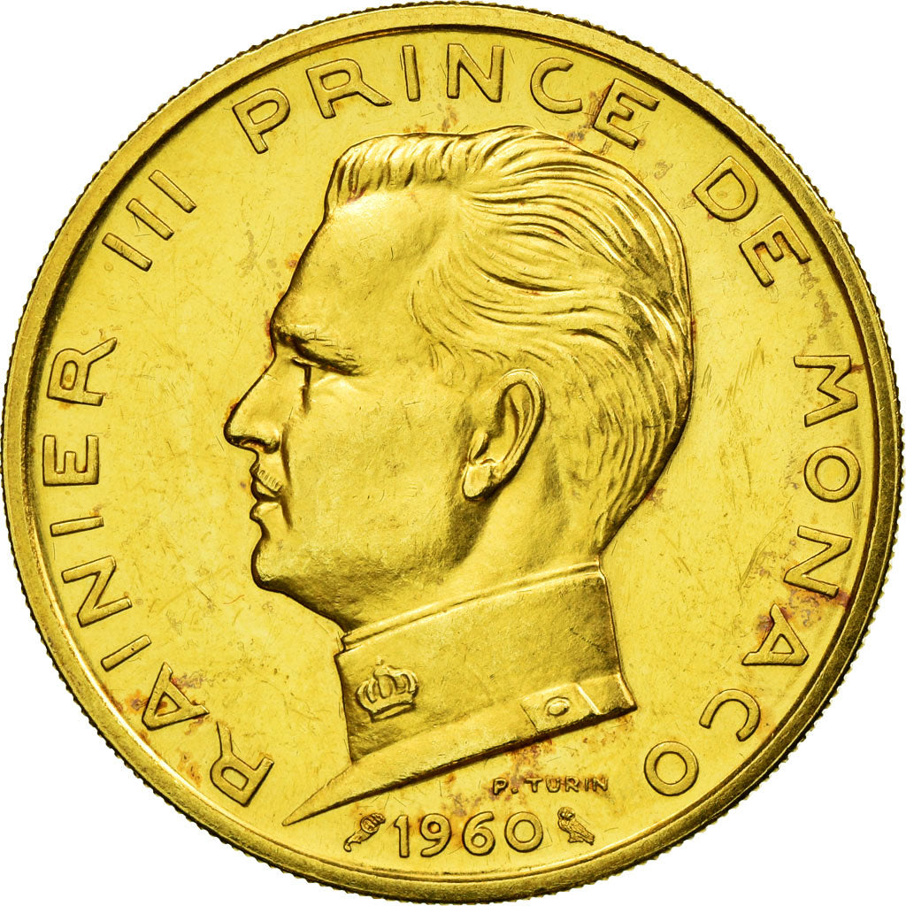 Münze, Monaco, Rainier III, 5 Francs, 1960, Paris, ESSAI, VZ+, Gold, KM:E42