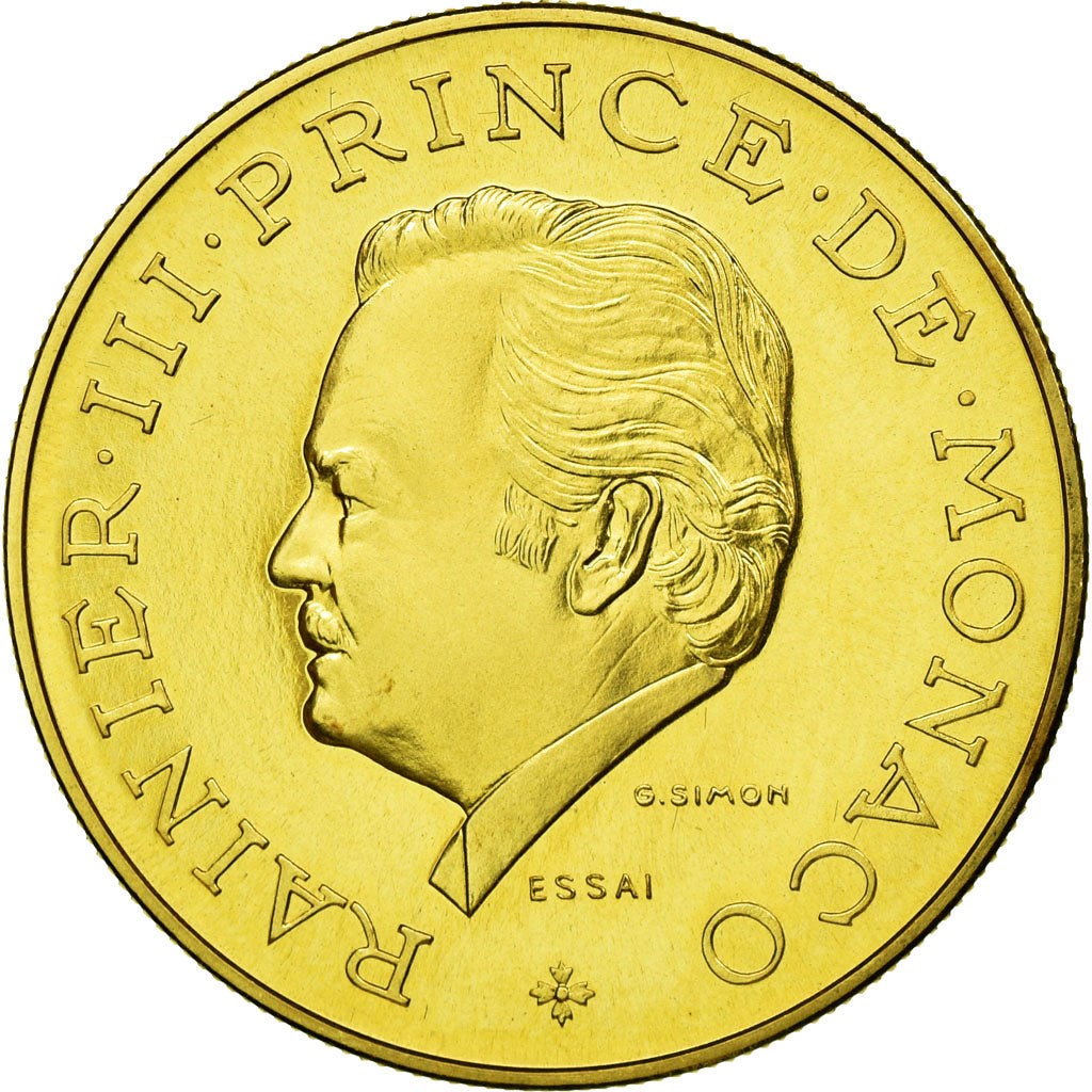 Moneta, Monaco, Rainier III, 10 Francs, 1974, Paris, ESSAI, SPL, Oro, KM:E65