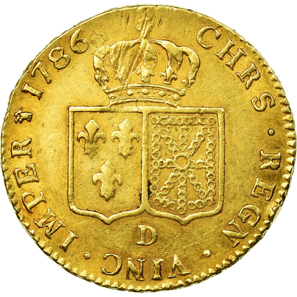Coin, France, Louis XVI, Double louis d'or à la tête nue, 1786, Lyon, KM:592.5