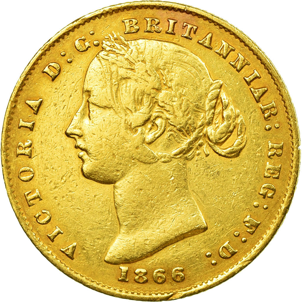 Coin, Australia, Victoria, Sovereign, 1866, Sydney, EF(40-45), Gold, KM:4