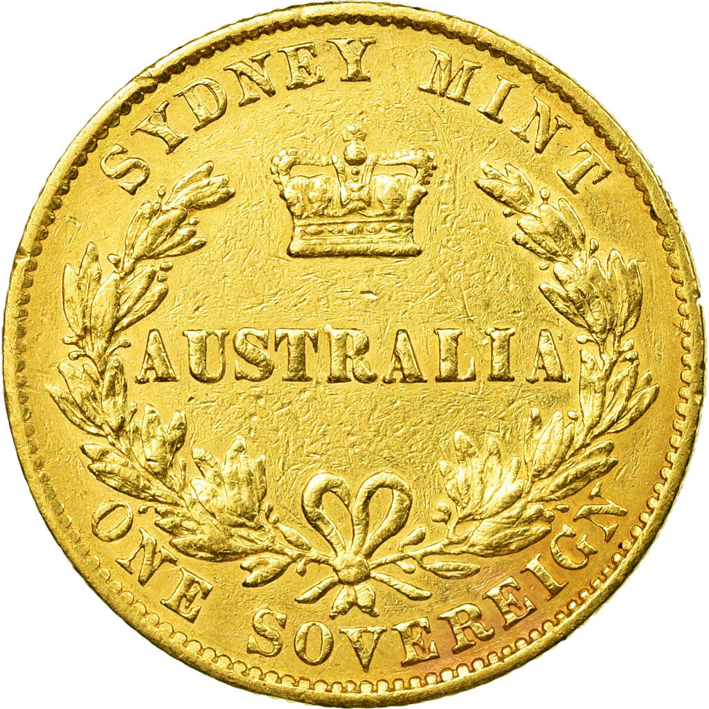Coin, Australia, Victoria, Sovereign, 1866, Sydney, EF(40-45), Gold, KM:4