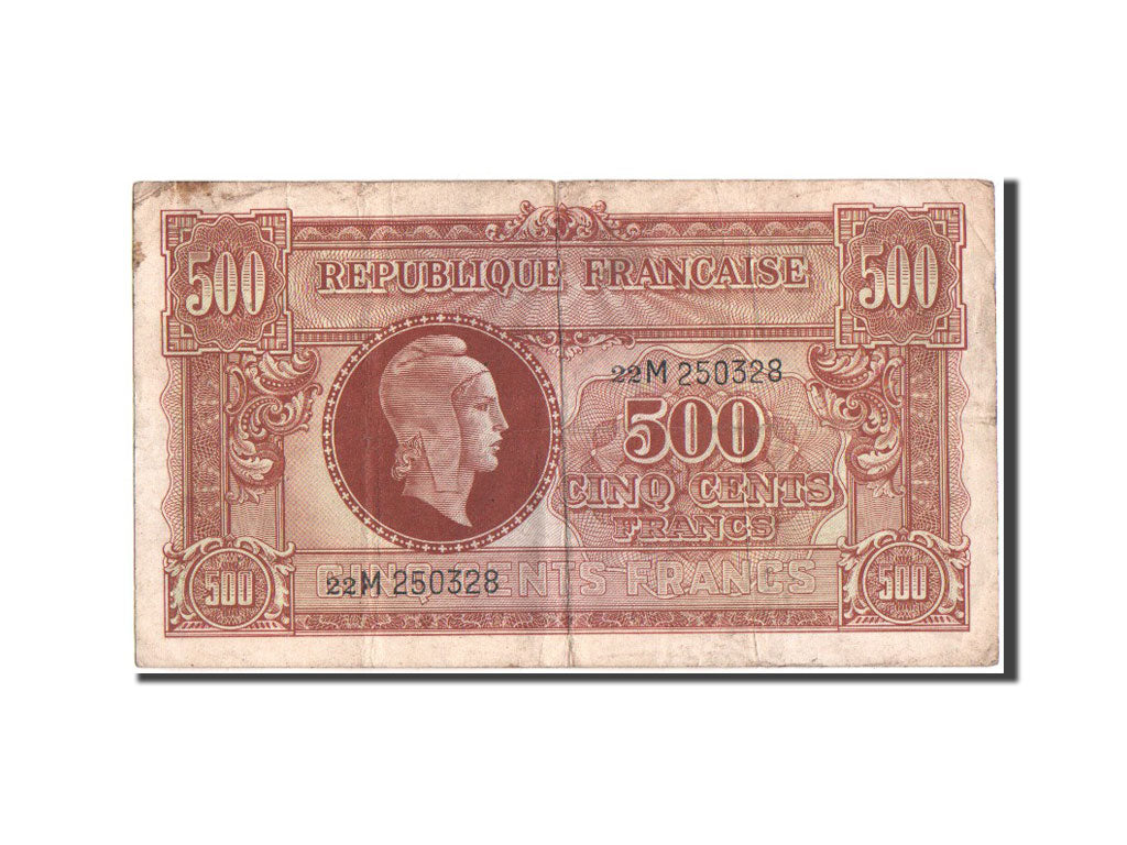 France, Treasury, 500 Francs, 1945, KM:106