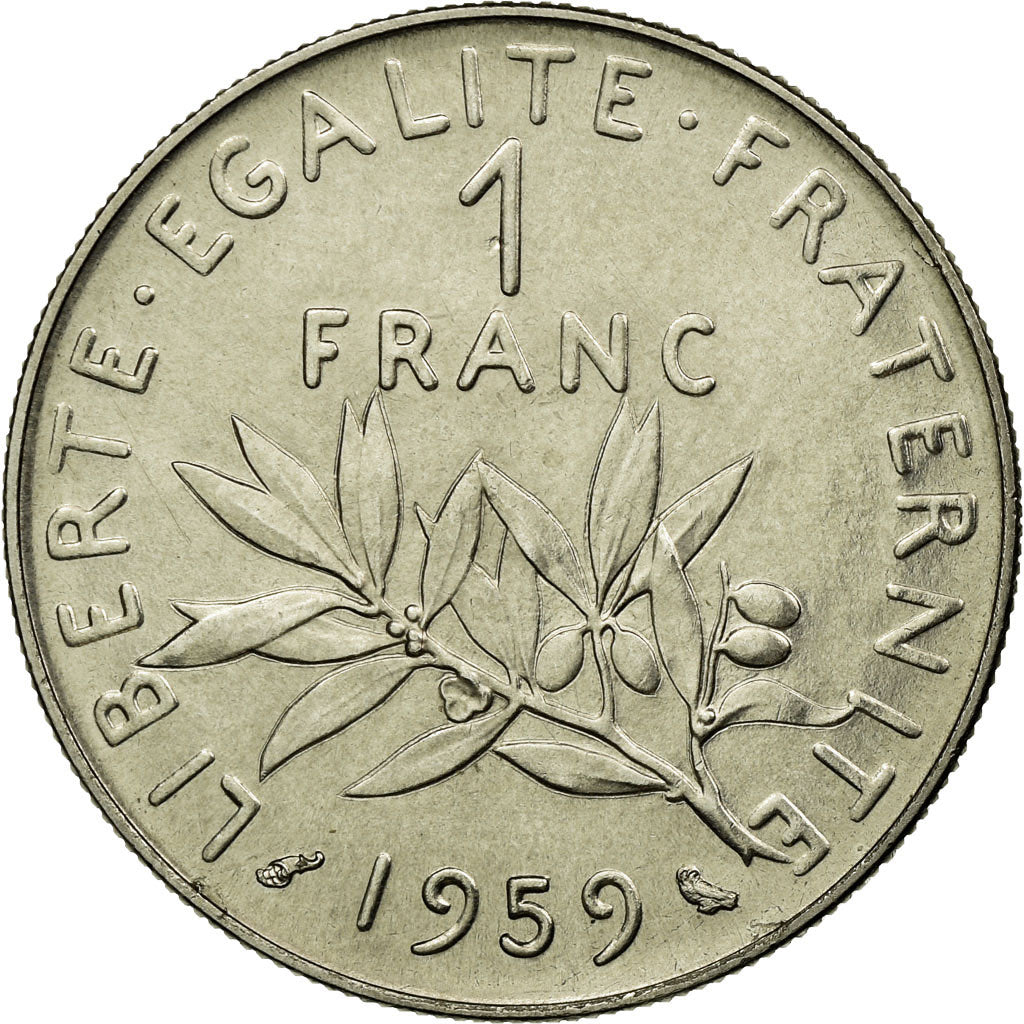 Coin, France, Semeuse, Franc, 1959, Paris, ESSAI, MS(63), Nickel, KM:E98