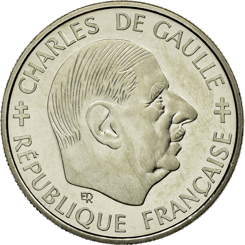 Coin, France, Charles de Gaulle, Franc, 1988, Paris, ESSAI, MS(63), Nickel