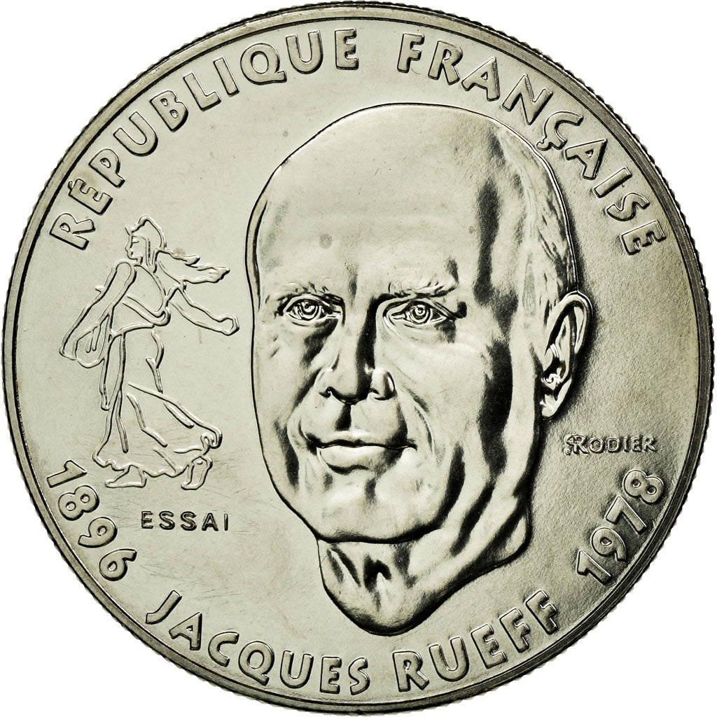 Coin, France, Jacques Rueff, Franc, 1996, Paris, ESSAI, MS(63), Nickel, KM:1160
