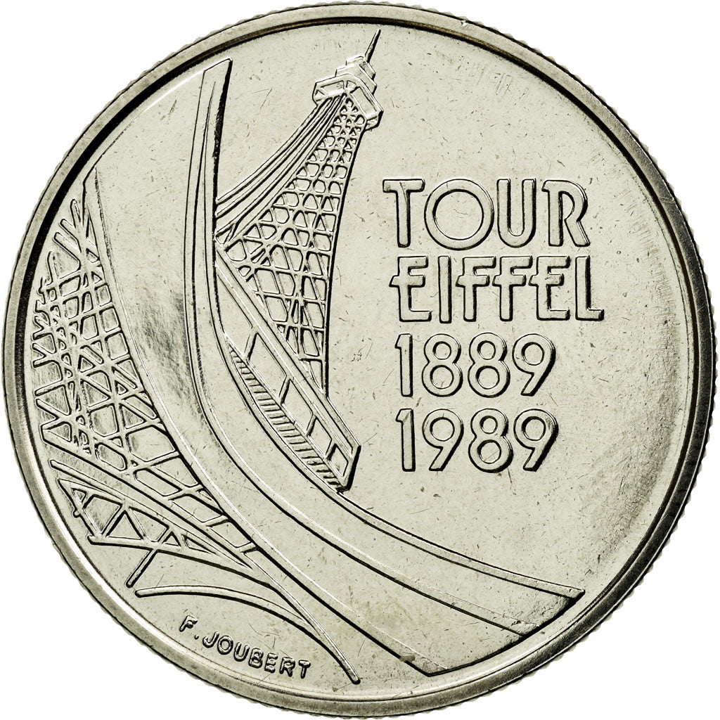 Munten, Frankrijk, Tour Eiffel, 5 Francs, 1989, Paris, ESSAI, UNC-, Nickel