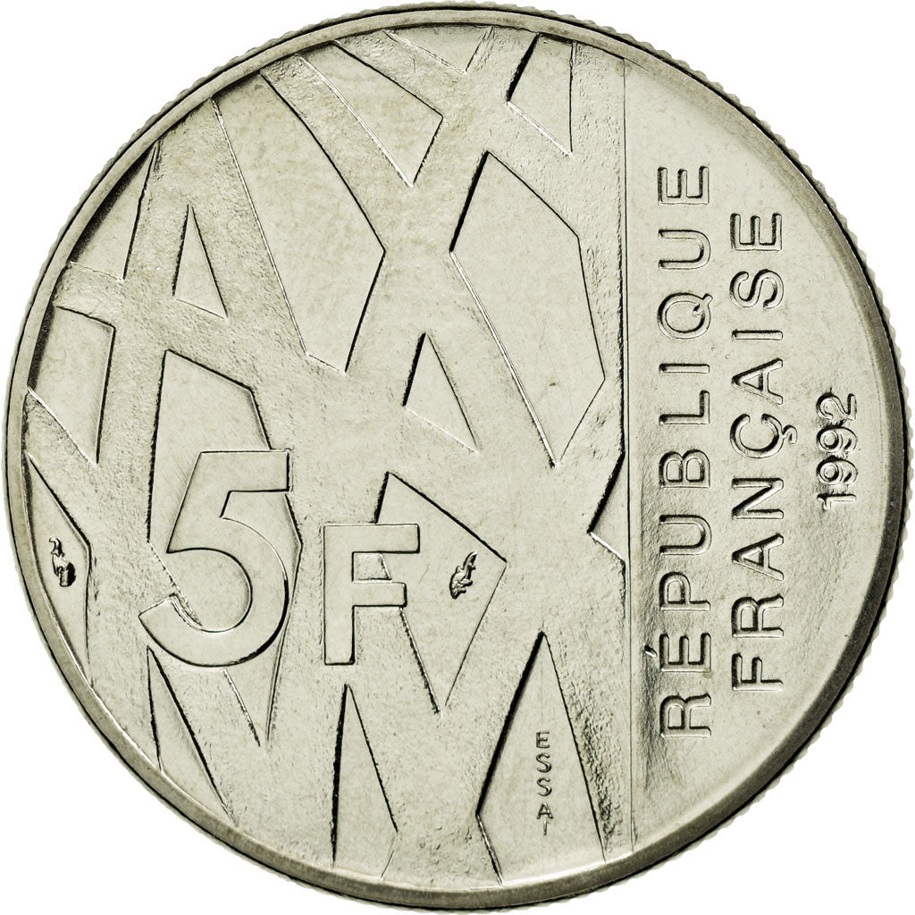 Moneta, Francia, Mendès France, 5 Francs, 1992, Paris, ESSAI, SPL, Nichel