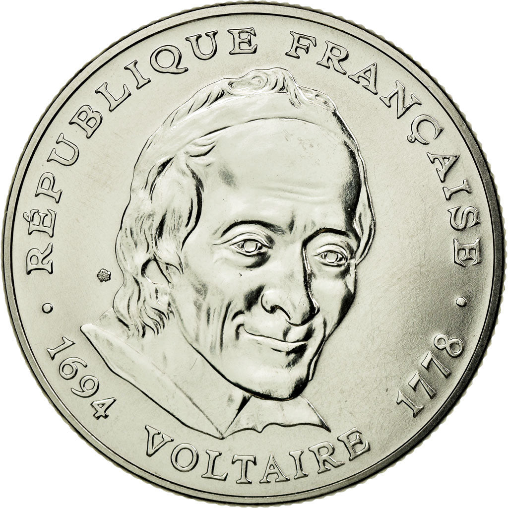 Monnaie, France, Voltaire, 5 Francs, 1994, Paris, ESSAI, SPL, Nickel