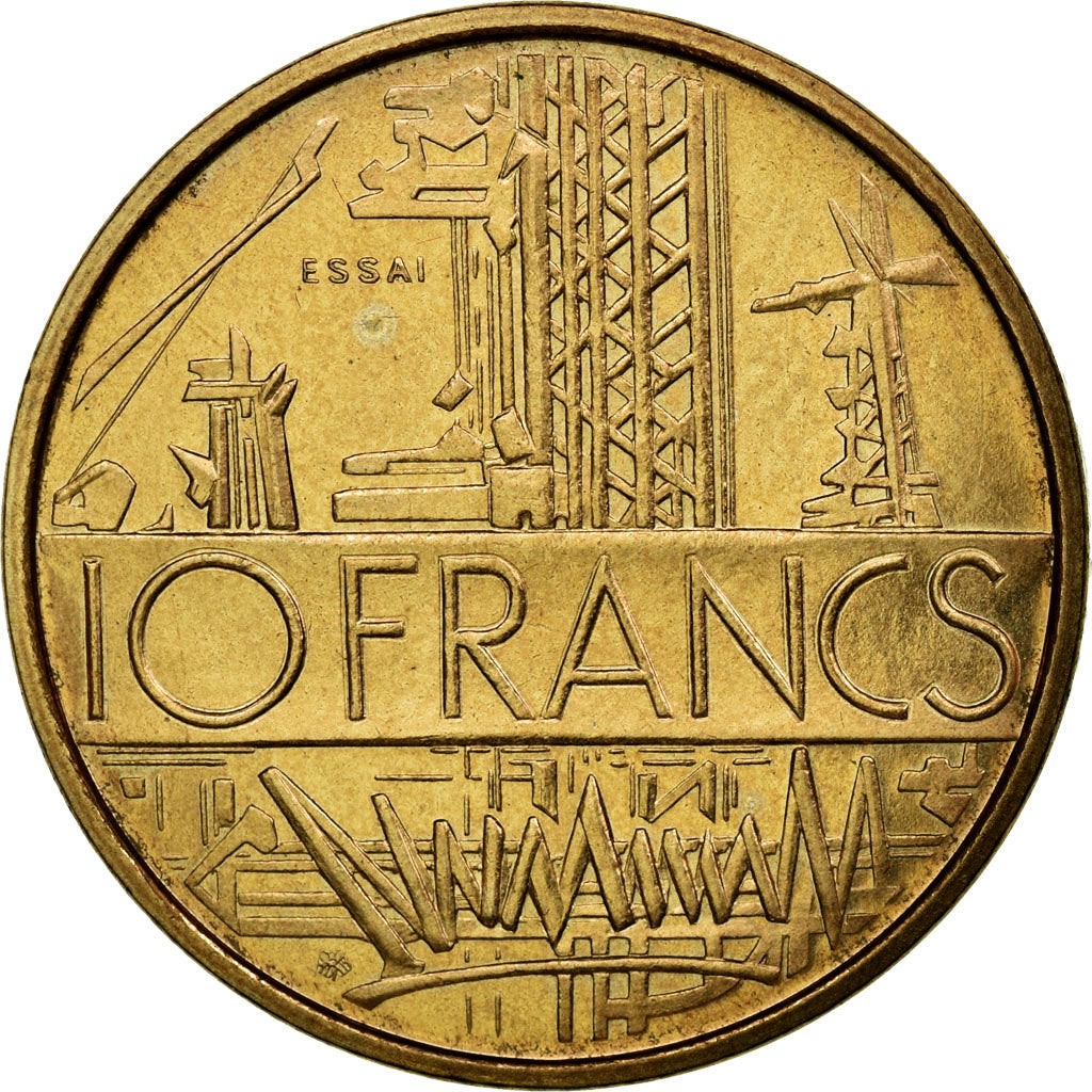 Coin, France, Mathieu, 10 Francs, 1974, Paris, ESSAI, MS(63), Nickel-brass