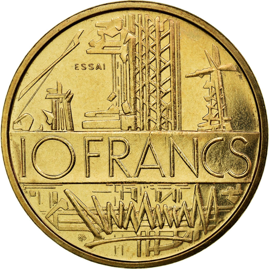 Coin, France, Mathieu, 10 Francs, 1974, Paris, ESSAI, MS(63), Nickel-brass