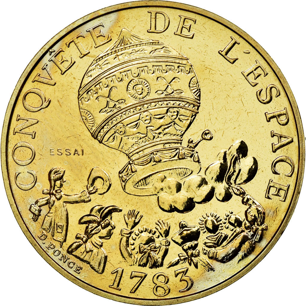 Coin, France, La conquête, 10 Francs, 1983, Paris, ESSAI, MS(63)