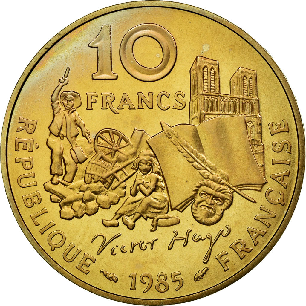 Moneta, Francia, Victor Hugo, 10 Francs, 1985, Paris, ESSAI, SPL, Nichel-bronzo