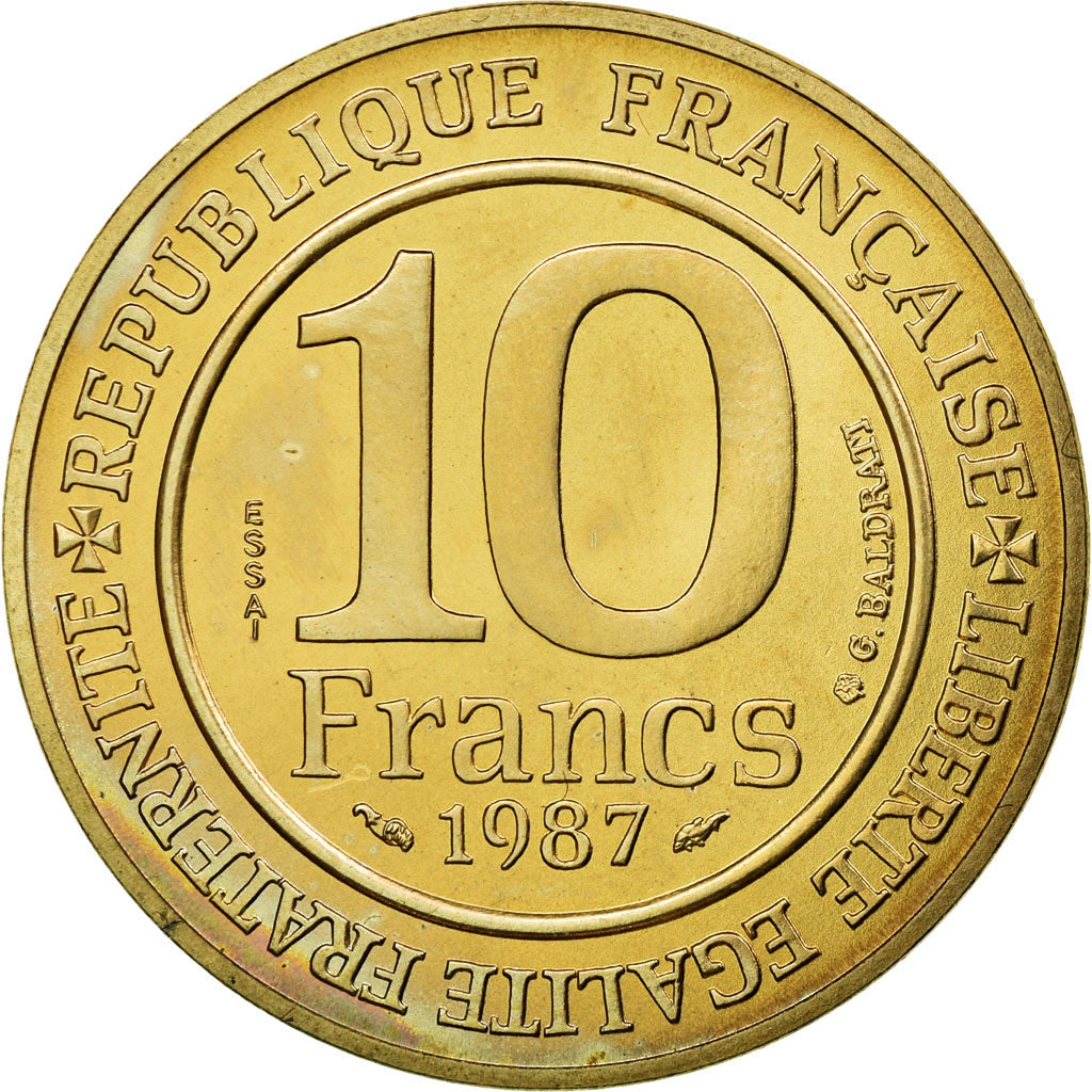 Coin, France, Hugues Capet, 10 Francs, 1987, Paris, ESSAI, MS(63)