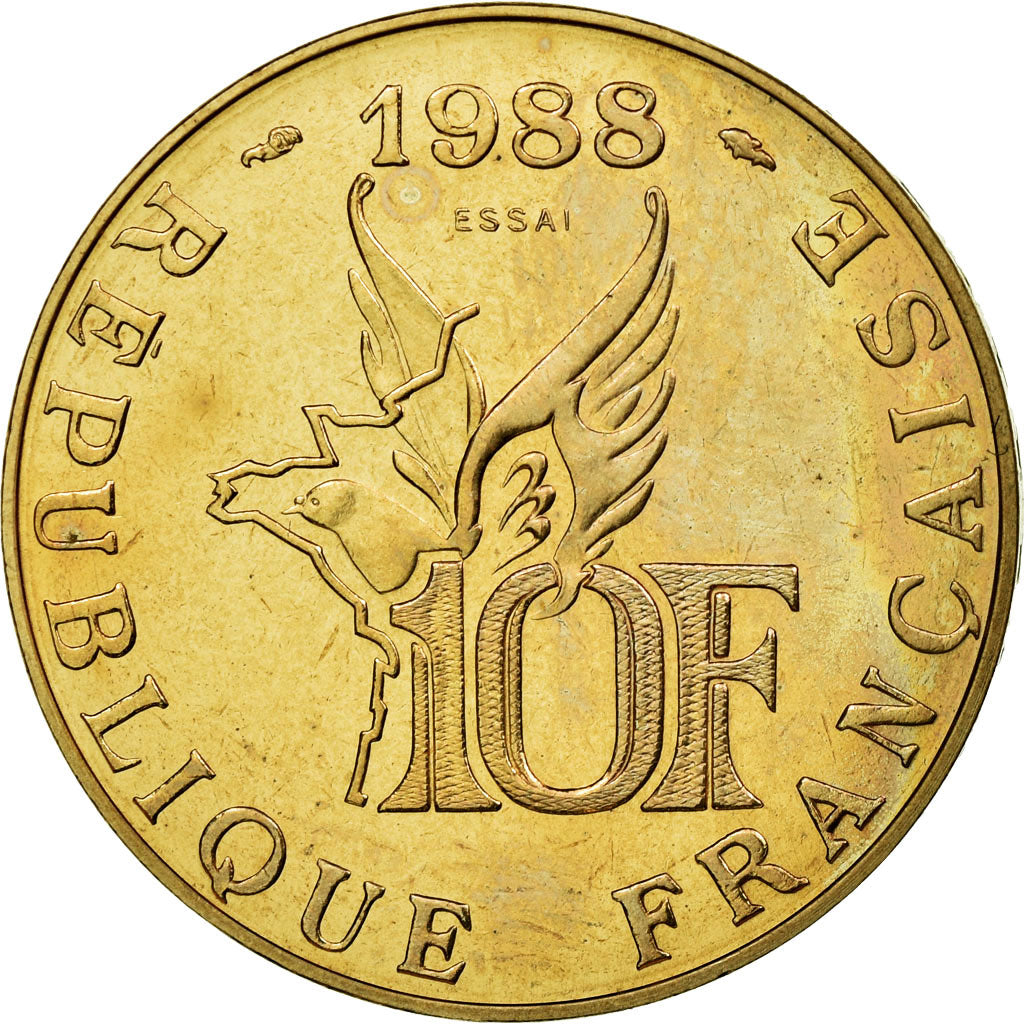 Coin, France, Roland Garros, 10 Francs, 1988, Paris, ESSAI, MS(63)