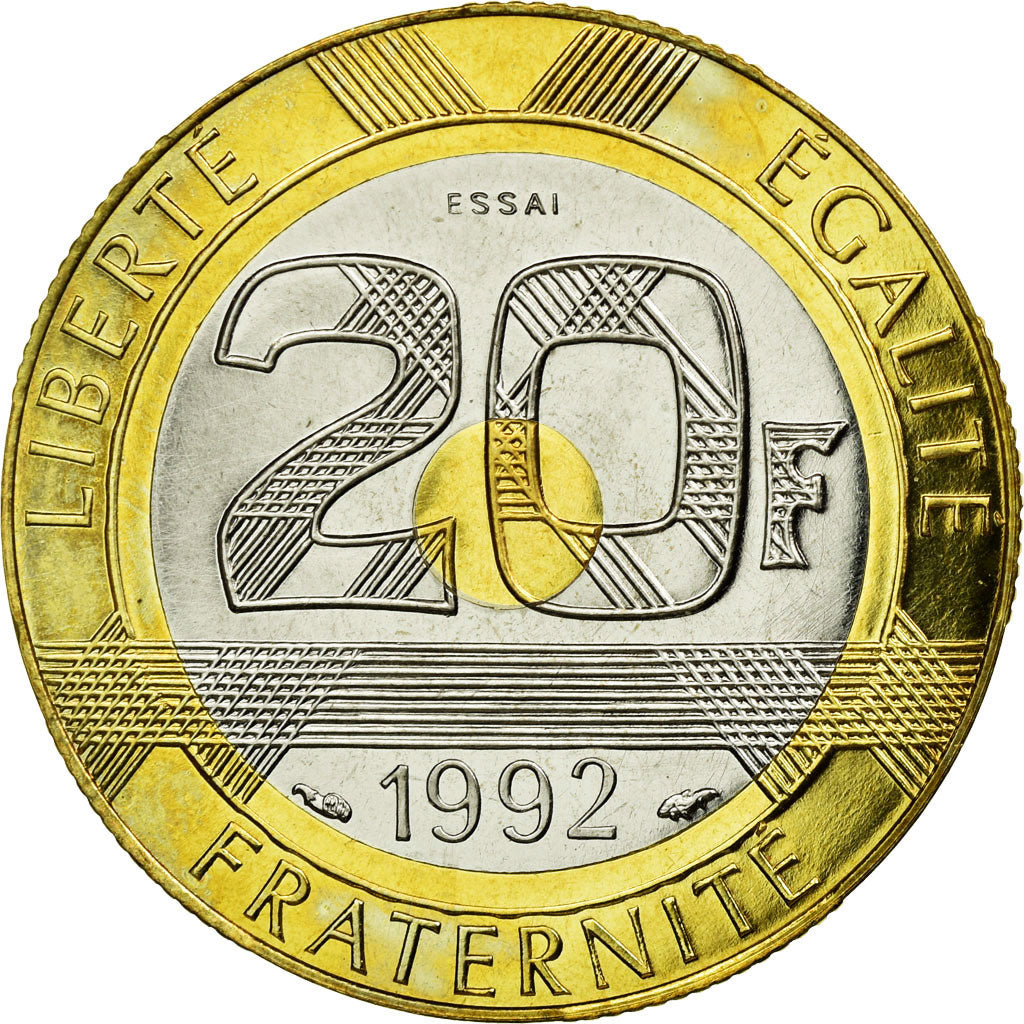 Coin, France, Mont Saint Michel, 20 Francs, 1992, Paris, ESSAI, MS(63)