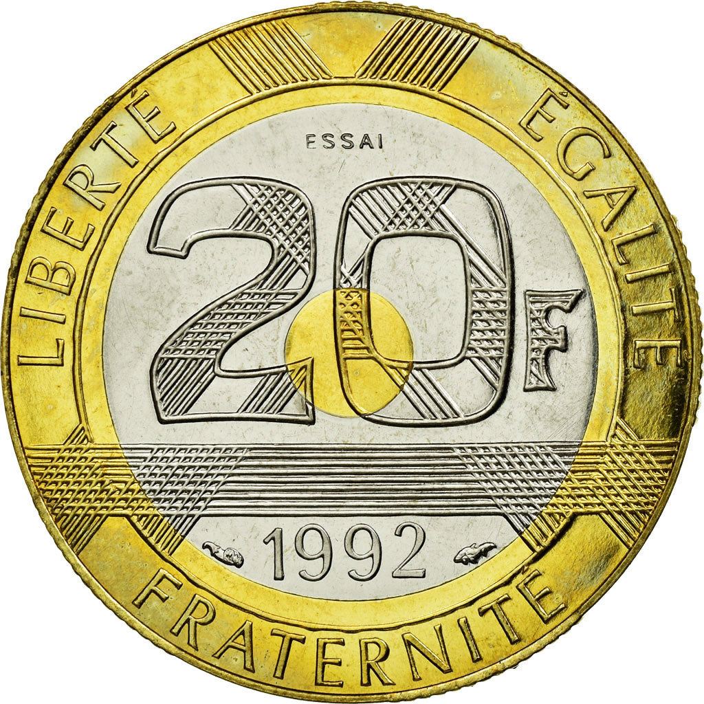 Monnaie, France, Mont Saint Michel, 20 Francs, 1992, Paris, ESSAI, SPL