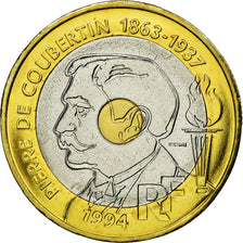 Coin, France, Pierre de Coubertin, 20 Francs, 1994, Paris, ESSAI, MS(63)