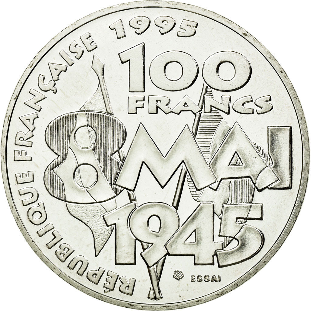 Münze, Frankreich, 8 mai 1945, 100 Francs, 1995, Paris, ESSAI, UNZ, Silber