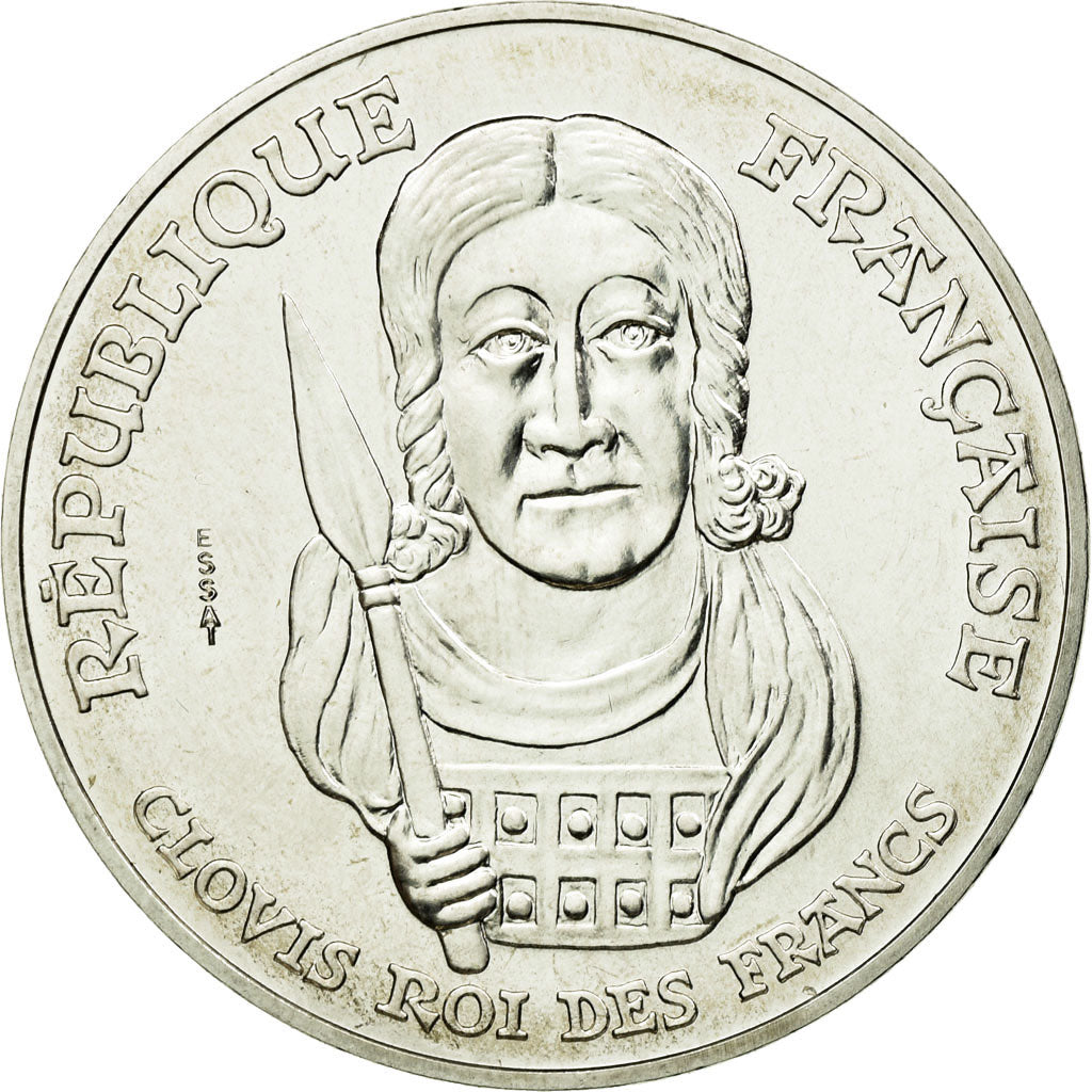Coin, France, Clovis, 100 Francs, 1996, Paris, ESSAI, MS(63), Silver, KM:1180