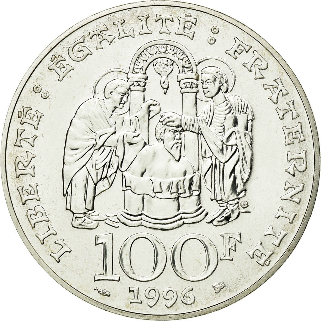 Coin, France, Clovis, 100 Francs, 1996, Paris, ESSAI, MS(63), Silver, KM:1180