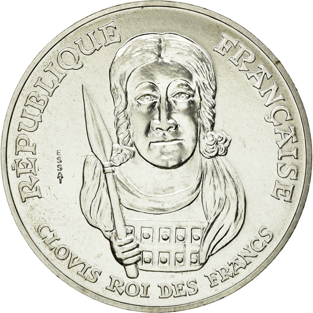 Coin, France, Clovis, 100 Francs, 1996, Paris, ESSAI, MS(63), Silver, KM:1180
